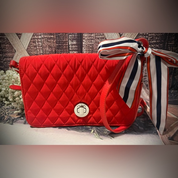 Vera Bradley Red Quilted Crossbody Bag - Picture 1 of 8